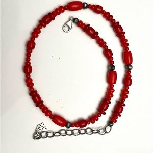 Carolyn Pollack American Western .925 silver and red coral 20 inch necklace